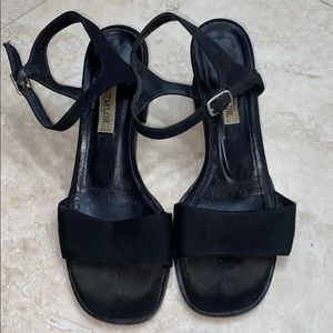 Ann Taylor Black Fabric 2” Heels